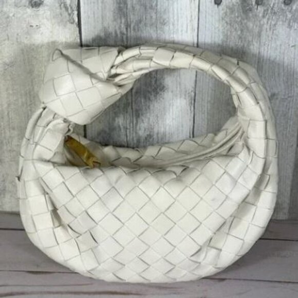 Bottega Veneta Mini Jodie Leather Hobo Bag - White $2500 - Picture 2 of 12